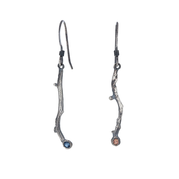 Twig Earrings with Sapphires