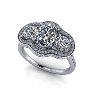 14 K White Gold Diamond Engagement Ring