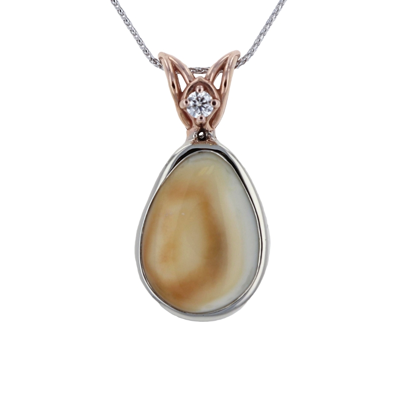 Elk Ivory Pendant with Diamond