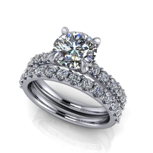 14 K White Gold Diamond Engagement Ring