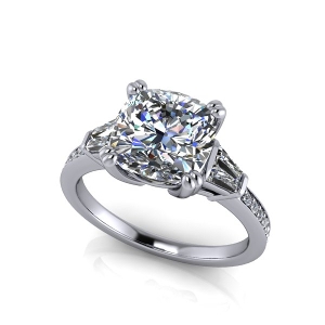 14 K White Gold Diamond Engagement Ring