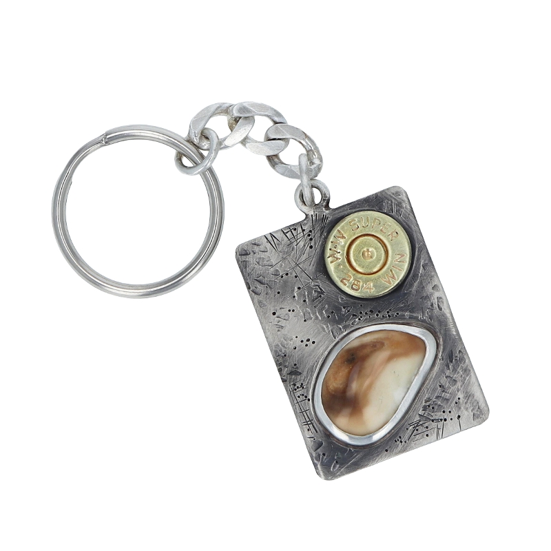 Ivory leather band key ring