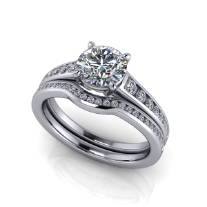 14 K White Gold Diamond Engagement Ring