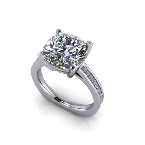 14 K White Gold Diamond Engagement Ring