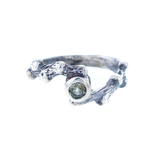 Twig Ring with Montana Sapphire